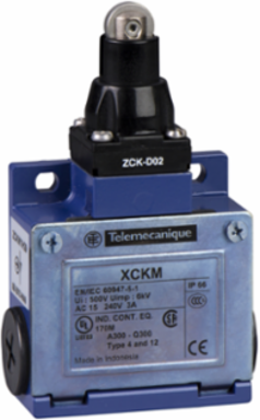 Limit switch, Limit switches XC Standard, XCKM, steel roller plunger, 1NC+1 NO, snap action, 1/2NPT