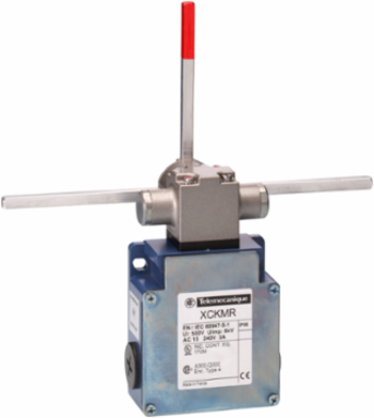 Limit switch, Limit switches XC Standard, XCKMR, reverse head stay put crossed rods, 2x(2 NC), slow, Pg13
