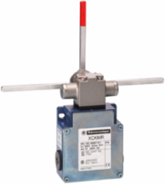 Limit switch, Limit switches XC Standard, XCKMR, reverse head stay put crossed rods, 2x(2 NC), slow, Pg13