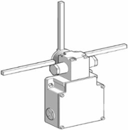 Limit switch, Limit switches XC Standard, XCKMR, reverse head stay put crossed rods, 2x(2 NC), slow, M20