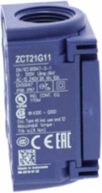Limit switch, Limit switches XC Standard, XCKT, metal end plunger, 1NC+1 NO, snap, M16