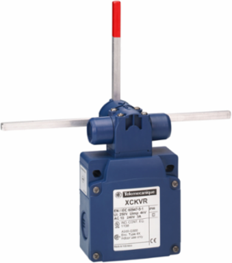Limit switch, Limit switches XC Standard, XCKVR, reverse head stay put crossed rods, 2x(2 NC), slow, M20
