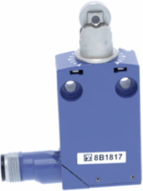 Limit switch, Limit switches XC Standard, XCMD, steel roller plunger, 1NC+1 NO, snap, M12