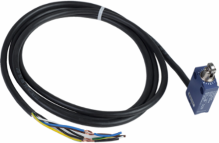 Limit switch, XC Standard, XCMD, steel roller plunger, 1NC+1 NO, snap, 2 m