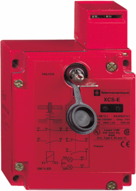 Safety switch, Telemecanique Safety switches XCS, metal XCSE, 1NC+2 NO, slow break, 2 entries tapped 1/2" NPT, 24 V
