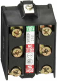 Limit switch contact block, Limit switches XC Standard, 2NC+1 NO, snap action