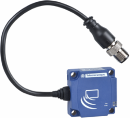 Compact smart antenna, Radio frequency identification XG, RFID 13.56 MHz, flat form 40x40x15, M12, cable 0.2 m