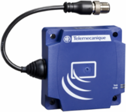 Compact smart antenna, Radio frequency identification XG, RFID 13.56 MHz, flat form 80x80x26, M12, cable 0.2 m