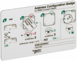 Configuration badge, Radio frequency identification XG, for of RFID sation addresses