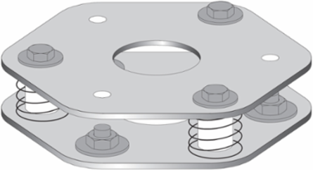 Telemecanique Safety light curtains XUSL, Column Double fixing base with springs and adjustment screws for positioning