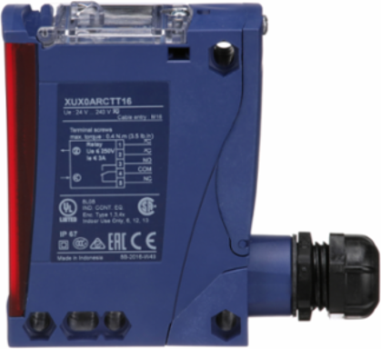 Photoelectric sensors XU, XUX, multi, Sn 0...40 m, 24...240VAC/DC, terminals