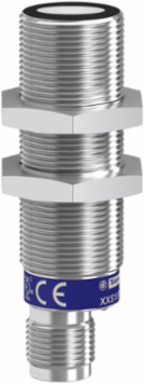 Ultrasonic sensors XX, ultrasonic sensor cylindrical M18, Sn=1 m, analog 4 20 mA, SYNC, connector M12