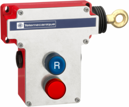 Latching emergency stop rope pull switch, Telemecanique rope pull switches XY2C, cable 300 VAC 10amp XY2CE+options