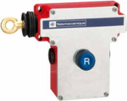 Latching emergency stop rope pull switch, Telemecanique rope pull switches XY2C, e XY2CE, LH side -1NC+1 NO, Flush pushbutton