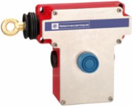 Latching emergency stop rope pull switch, Telemecanique rope pull switches XY2C, e XY2CE, LH side -2NC+2 NO, Booted pushbutton