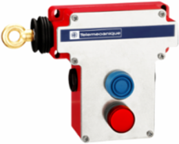 Latching emergency stop rope pull switch, Telemecanique rope pull switches XY2C, LH side, 2NC+2NO, pilot light 130 V