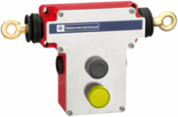 Dual emergency stop rope pull switch, Telemecanique rope pull switches XY2C, e 2x(1NC+1NO), Pg13.5, flush pb, pilot light