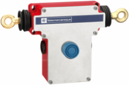 Dual emergency stop rope pull switch, Telemecanique rope pull switches XY2C, e 2x(1NC+1NO), 1/2" NPT, boot. pb