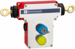 Dual emergency stop rope pull switch, Telemecanique rope pull switches XY2C, e 2x(1NC+1NO), Pg13.5, key release pb pilot light