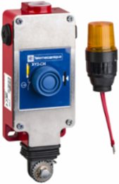 Latching emergency stop rope pull switch, Telemecanique rope pull switches XY2C, e XY2CH, 2NC, pilot light 24 V, booted pushbutton