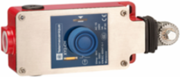 Latching emergency stop rope pull switch, Telemecanique rope pull switches XY2C, simple reset by flush push button