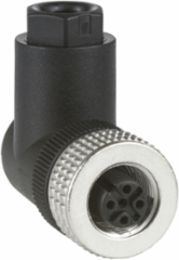 Female, M12, 4 pin, elbowed connector, cable gland Pg 7