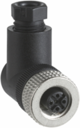 Female, M12, 5 pin, elbowed connector, cable gland Pg 7