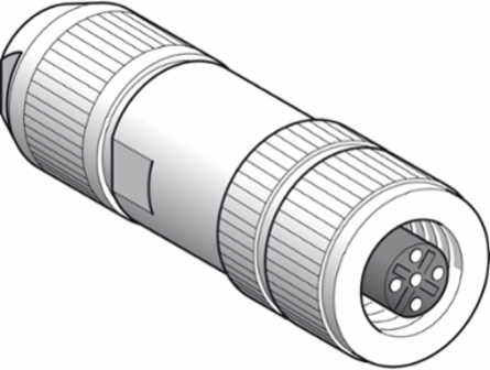 Female, M12, 5 pin, shielded straight connector