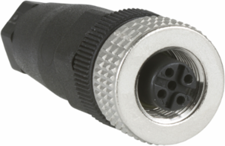 Female, M12, 4 pin, straight connector, cable gland Pg 7