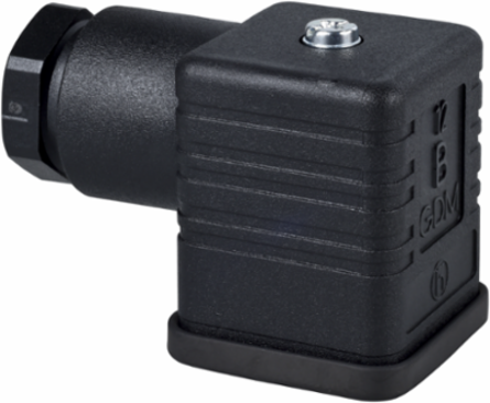 Female, DIN 43650 A, 4 pin, elbowed connector, cable gland Pg 11