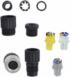 Female, M8, 3 pin, straight connector, cable gland M9.5 x 1