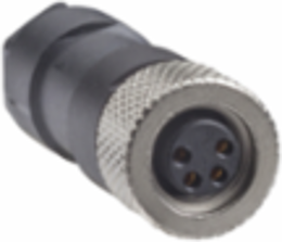 Female, M8, 4 pin, straight connector, cable gland M9.5 x 1
