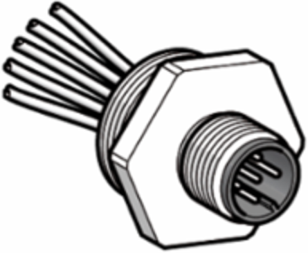 Adaptor, plastic, tapped hole Pg 13.5, for male connector, M12, 4 wire