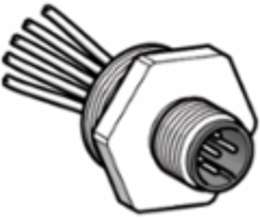 Adaptor, plastic, tapped hole Pg 13.5, for male connector, M12, 4 wire