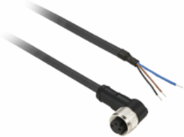 Pre wired connectors XZ, elbowed female, M8, 3 pins, cable PUR 2 m