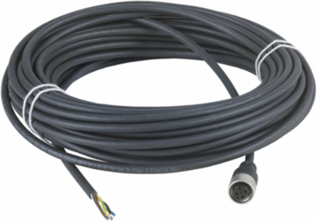 Con. M12, Female, Straight, 5 pins, 15 m pre wired