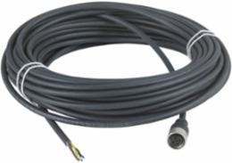 Con. M12, Female, Straight, 5 pins, 15 m pre wired