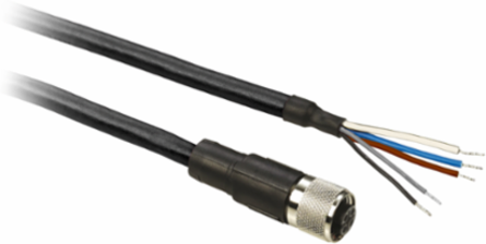 Pre wired connectors XZ, straight female, M12, 5 pins, cable PUR 5 m