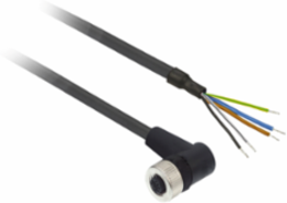 Pre wired connectors XZ, elbowed female, M12, 5 pins, cable PUR 2 m