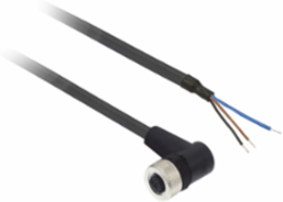Pre wired connectors XZ, elbowed female, M12, 3 pins, cable PUR 5 m