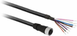 Pre wired connectors XZ, straight female, M12, 8 pins, cable PUR 2 m