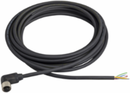 Con. M12, Female, 90°, 8 pins, 5 m pre wired