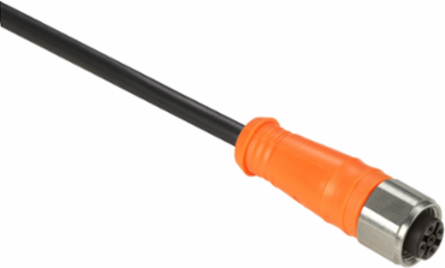 Pre wired connectors XZ, straight female, M12, 4 pins, cable PVC 5 m