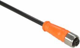 Pre wired connectors XZ, straight female, M12, 4 pins, cable PVC 5 m