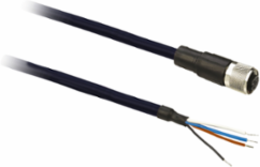 Pre wired connectors XZ, straight female, M12 4 pins, shielded cable PUR 2 m