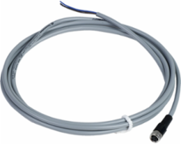 Pre wired connectors XZ, straight female, M8, 3 pins, cable PVC 2 m