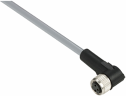 Pre wired connectors XZ, elbowed female, M8, 3 pins, cable PVC 5 m