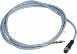 Pre wired connectors XZ, straight female, M12, 5 pins, cable PVC 2 m
