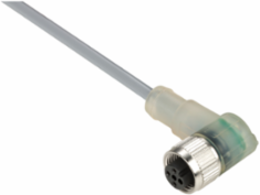 Pre wired connectors XZ, elbowed female, M12, 3 pins, cable PVC 2 m