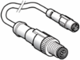 Jumper cable XZ, male straight M12 3 pin, female straight Ø 8 mm 3 pin, PUR 1 m